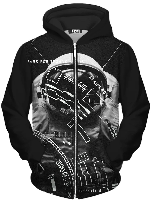 Gears For Techno Heads Unisex Zip-Up Hoodie