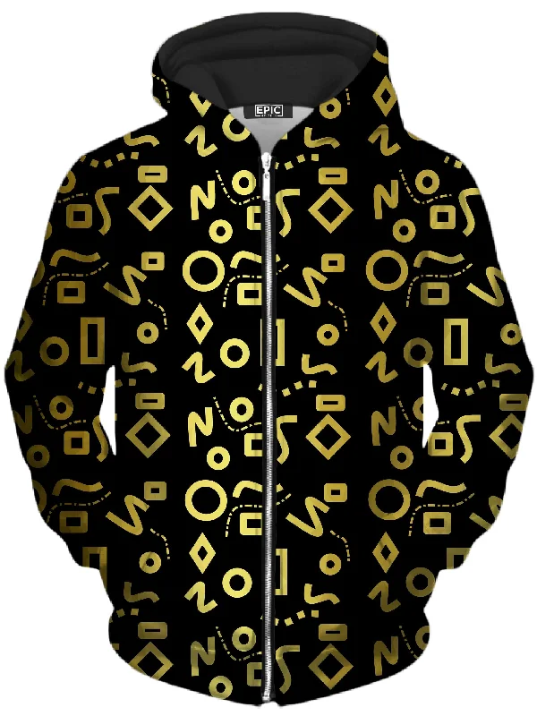 Gold Mod Glam Unisex Zip-Up Hoodie